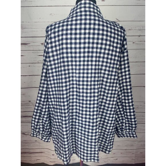 Andree By Unit 1/4 Zip Flannel Shirt Womens Blue Plaid Long Sleeve 2x NWT - Picture 3 of 6